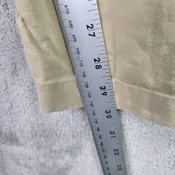 Mens Roundtree & Yorke Beige Cargo Pants Linen Blend Drawstring Elastic 40X32 - Picture 6 of 8